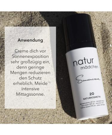 Natural Girl Organic Sunscreen SPF 20 - Vegan Anti-Aging Cream with Zinc Oxide & Hyaluronic Acid - 50ml | Made in Germany UVB & HEV Protection Dermatologically Tested - Buy Online on GoSupps.com