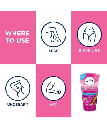 VEET Hair Removal Cream 3-in-1 Gel Remover, Sensitive Formula with Aloe Vera & Vitamin E - 6.78 fl oz (Pack of 3) - Buy Online on GoSupps.com