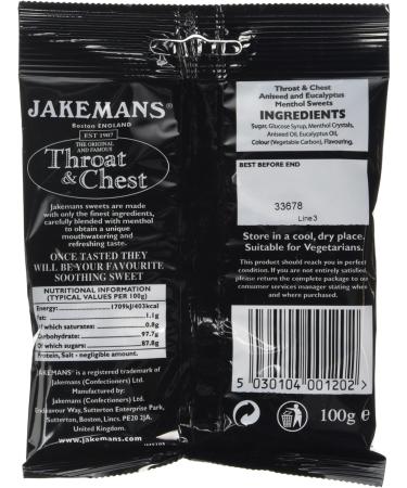 Jakemans Throat & Chest Soothing Menthol Sweets 100g - Buy Online on GoSupps.com