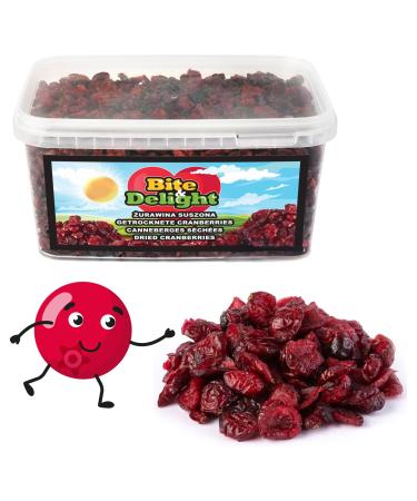 Bite & Delight 2kg Dried Cranberries - Fresh Dried Fruit Low Sugar Tangy Paper Packaging Dried Cranberries Healthy Snack