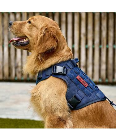 Oneigris Tactical Dog Harness - Fire Watcher Safety Vest for Service Dogs - No-Pull Design 1000D Nylon Large Blue - Buy Online on GoSupps.com
