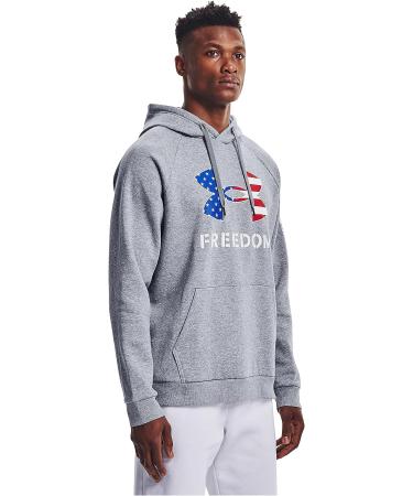 Under Armour Men's New Freedom Fleece Hoodie - Steel Medium Heather/White - XXL - Buy Online on GoSupps.com