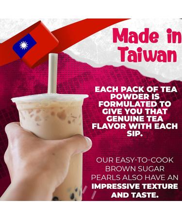 Fusion Select 5-Pack Authentic Instant Brown Sugar Boba Tea Kit with Black Tea & Boba Pearls - Royal Black Tea Latte Flavor - Buy Online on GoSupps.com