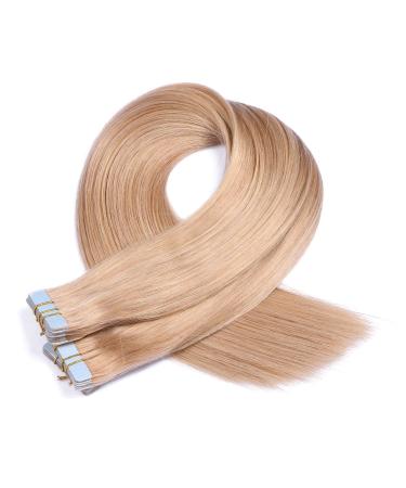 Tape In Hair Extensions #20 Ash Blond 40cm | 100% Remy Real Hair | 50 Bricks 4cm Wide | Adhesive Tresse by Novon Hair Extensions - International Shipping Available - Buy Online on GoSupps.com