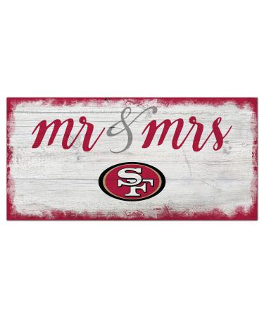 Fan Creations NFL San Francisco 49ers Unisex San Francisco 49ers Script Mr & Mrs Sign, Team Color, 6 x 12, (N1074-SFF)