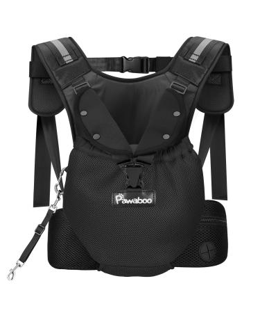 Pawaboo Pet Carrier Backpack, Adjustable Dog Front Backpack with Adjust Waist Belt & Chest Strap, Great for Bike/Hiking/Travel, Camping for Small Medium Dogs Cats Extra Large Black