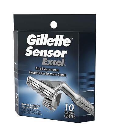 Gillette Sensor Excel Men's Razor Blade Refills - 10 Count Pack (Pack of 1) - Buy Online on GoSupps.com