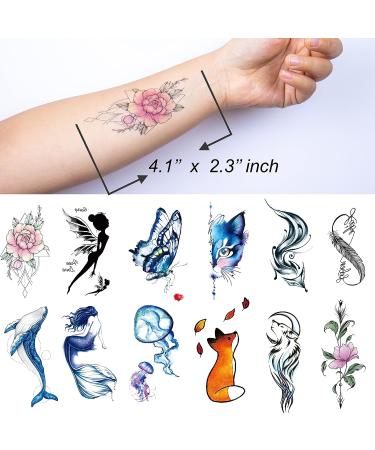 LAFORTIS Realistic Waterproof Temporary Tattoos - Colorful Heart Animal Flowers Design - 49 Sheets for Kids, Women, Teens - Long Lasting Fake Tattoos for Face, Body, Finger - Buy Online on GoSupps.com