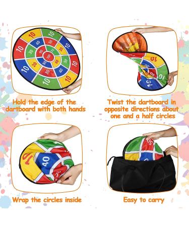 Kizmyee 26'' Dinosaur Themed Dart Board Set for Kids - Double Sided with Sticky Balls and Darts - Indoor/Outdoor Party Games Toy for 3-12 Years Old - Buy Online on GoSupps.com