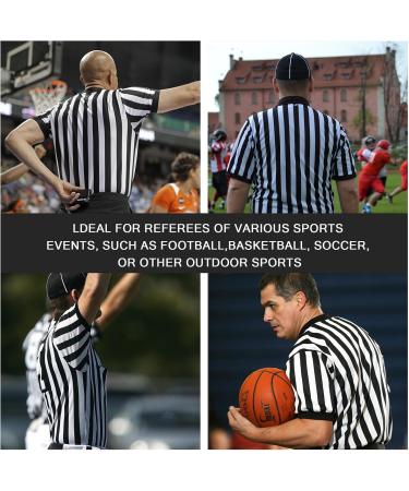 Redgino Men's & Women's Black & White Striped Referee Shirt Short Sleeve Football & Basketball Jersey Costume | Perfect for Halloween & Sports Events - Buy Online on GoSupps.com