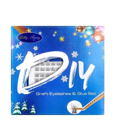 False eyelashes set mascara eyelash glue set for beginners reusable(12)