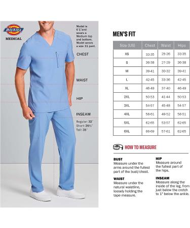 Dickies EDS Essentials Men Scrubs Top V-Neck DK645 - 3XL, Galaxy Blue - Buy Online on GoSupps.com