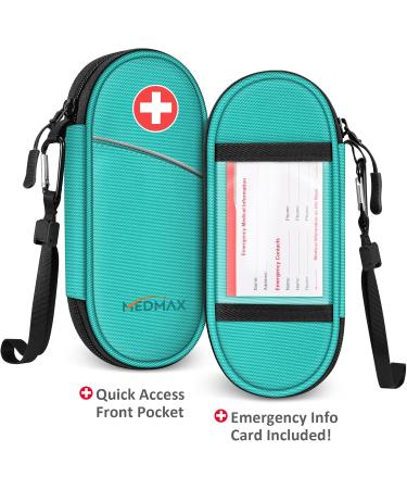 Medmax Insulin Cooling Bag - Portable Water-Repellent Bag with Cooling Packs for Diabetics | Insulin Pen & Accessories Cooler (Blue/Green) - Buy Online on GoSupps.com