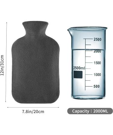 Samply 2L Hot Water Bottle with Soft Cover for Neck and Shoulder Pain Relief - Hot/Cold Therapies | Hand Feet Warmer - Grey - Buy Online on GoSupps.com