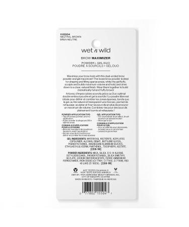 Wet n Wild Ultimate Brow Maximizer Powder + Gel Duo in Neutral Brown - Buy Online on GoSupps.com
