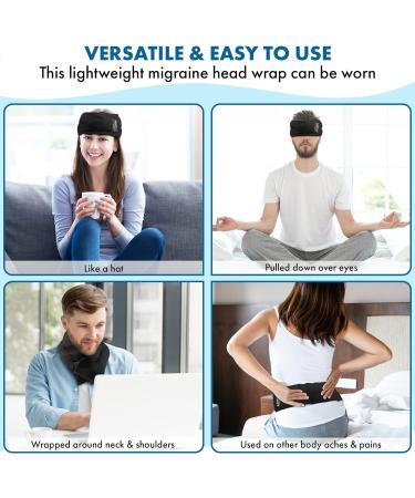 Halo Migraine Relief Hat - Soft Ice Pack Headband for Headaches - Long Lasting Cold Therapy - One Size, Black - Buy Online on GoSupps.com