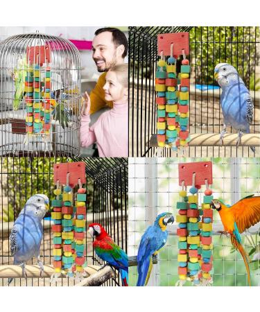 MQUPIN Bird Chewing Toy for Small Parrots - Multicolored Wooden Blocks - Ideal for Cockatiels & African Greys (S-20 inch) - Buy Online on GoSupps.com