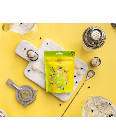 SugarSin - Gin Fizz Gummies Pouch Infused with Real Gin & Refreshing Citrus Flavours Bitter and Sweet Vegan Friendly & Gluten Free No Palm Oil or Nuts Great Gift Resealable 1x100g - Buy Online on GoSupps.com