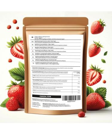 Freeze-dried strawberries 125g slices natural dried strawberries without additives 100% pure - freeze-dried fruit snack - freeze dried strawberries Foozia - Buy Online on GoSupps.com