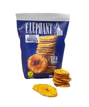 Elephant Squeezed Sea Salt Pretzels - Value Pack 3 x 80g - Gourmet International Snack - Buy Online on GoSupps.com