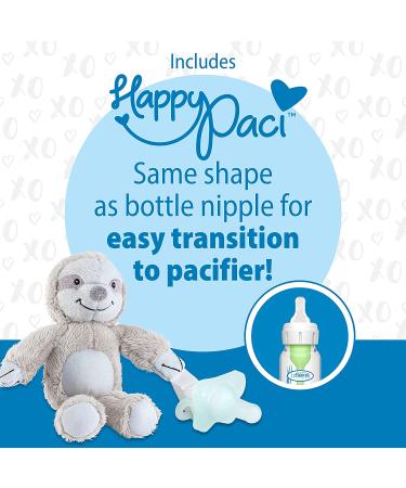 Dr. Brown's Baby Lovey Sloth Pacifier Holder & Teether Clip with HappyPaci - 100% Silicone, 0-12m - Buy Online on GoSupps.com