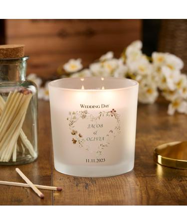 Personalised Large Double Wick Wedding Candle Gift with Watercolour Heart (Planet spa) - Buy Online on GoSupps.com
