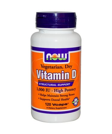 NOW Foods Vitamin D 120 VegiCaps (Pack of 2)