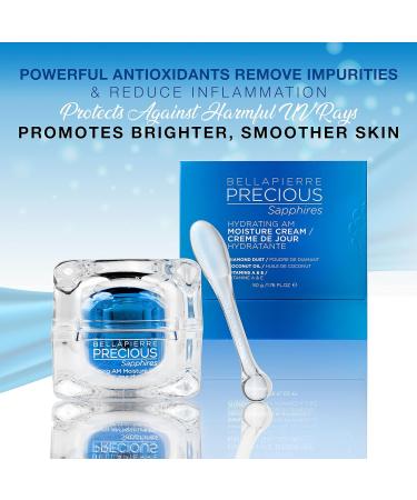 Bellapierre Precious Sapphires Hydrating AM Moisture Cream | Daily Facial Moisturizer with Coconut Oil & Vitamin E | Non-Greasy 1.76oz - Shop Internationally - Buy Online on GoSupps.com