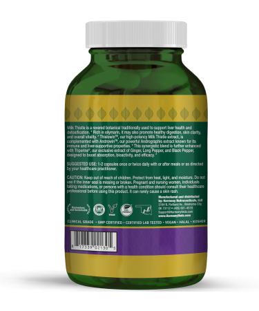 Milk Thistle Supreme Liver Support & Detox Harmony with Andrographis & Triperine Digestion Skin & Vitality Support Dr. Gumman s Clinical Grade Premium - 120 Vegan Capsules Made in USA** - Buy Online on GoSupps.com
