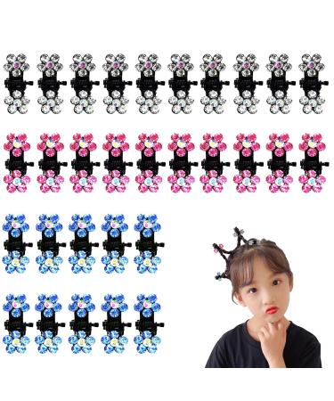 30 Pieces Rhinestone Hair Clips Small Hair Clips with Rhinestones for Girls' Hair Styling Everyday Wear