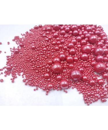 Edible Dark Red Pearl Sugar Sprinkles | Perfect for Cakes Cupcakes & Cookies | Wedding & Daily Decorations - Buy Online on GoSupps.com