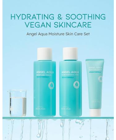 BEYOND Angel Aqua Moisture Skincare Set - 3-Piece Vegan Korean Skin Care for Dry Skin | Toner Emulsion Hyaluronic Acid Cica - Buy Online on GoSupps.com