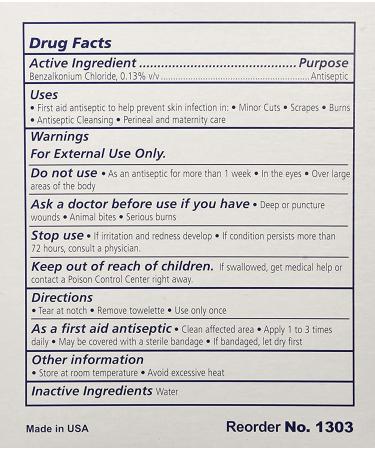 Dynarex Antiseptic Wipe Benzalkonium BZK First Aid Wipes 100 Count Box - Buy Online on GoSupps.com