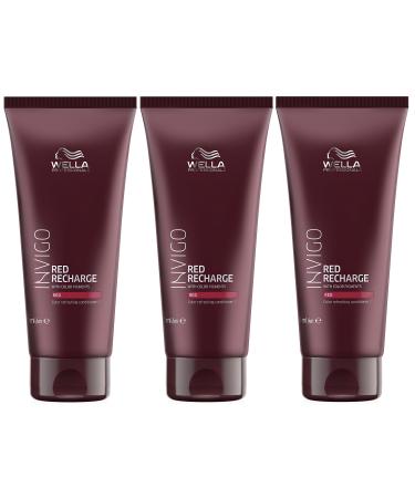 Pack of 3 Red Recharge Color Refreshing Conditioner Invigo Wella Professionals 200 ml each 400 ml