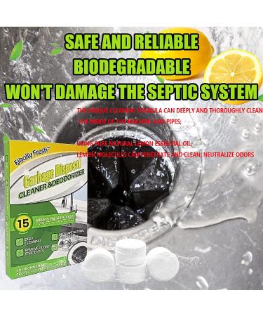 Finally Fresh Garbage Disposal Cleaner & Deodorizer - 15 Foaming Drain Cleaner Tablets for Kitchen Sink - White - Buy Online on GoSupps.com