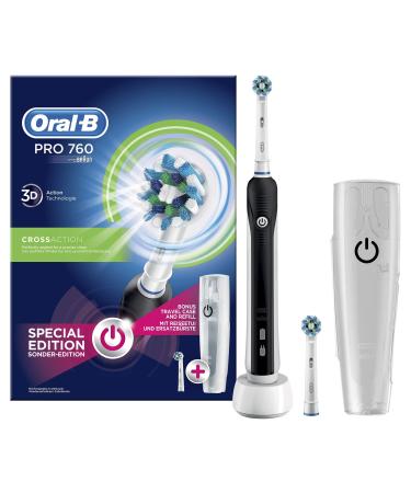 Braun Oral-B Pro 760 Electric Toothbrush with Brush Head and Travel Case Black - Buy Online on GoSupps.com