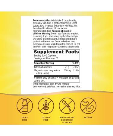 Nature's Way Magnesium Complex Supports Muscle Relaxation* Muscle Function* Promotes a sense of Calm* Magnesium Citrate and Oxide 100 Capsules (Packaging May Vary) - Buy Online on GoSupps.com