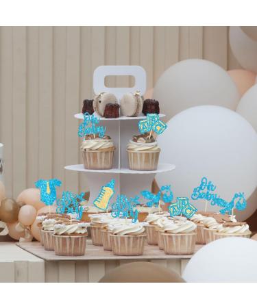 Gyufise 24Pcs Baby Shower Oh Baby Cupcake Toppers It's a Boy Cupcake Picks Glitter Tie Onesie Baby Bottle Cake Picks Decorations for Gender Reveal Baby Shower Boys Birthday Party Supplies Blue Boy Blue-1 - Buy Online on GoSupps.com