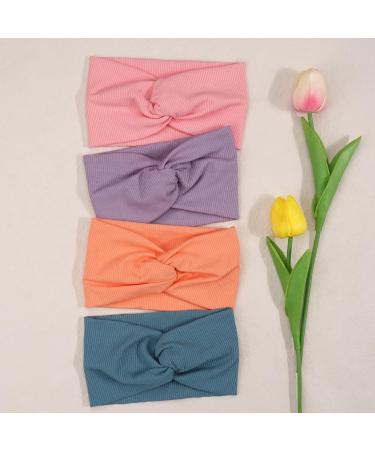 Midodo 8-Piece Baby Turban Set for Girls - 0-3 Months Knitted Hair Bands & Soft Elastic Headbands - Newborn Chopping Bracelet - Stylish & Comfortable - Buy Online on GoSupps.com