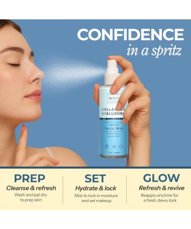 Clear Beauty Hyaluronic Acid & Collagen Face Mist - Dermatologist Tested, Moisturizes & Tones Skin, Anti-Aging, Natural Ingredients, Cruelty-Free, 95% Natural - All Skin Types - 4 OZ - Buy Online on GoSupps.com