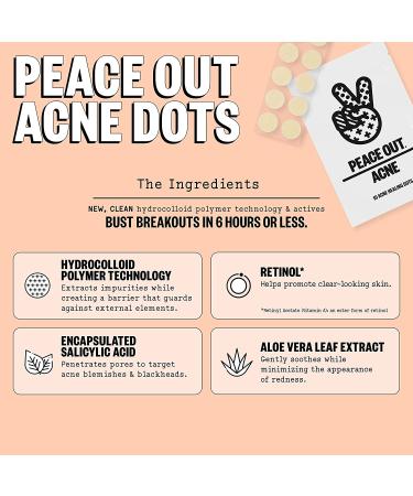 PEACE OUT Jumbo Acne Healing Dots - Fast-Acting Anti-Acne Patches with Salicylic Acid (40 Dots) - Buy Online on GoSupps.com