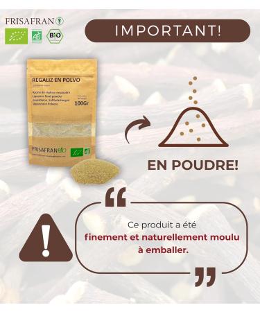 FRISAFRAN | B ton de R glisse POUDRE | Biologique | Directement Du Producteur | Cultiv Navarre | R glisse | reglisse | B ton De Reglisse en poudre | Bonbon Reglisse | Baton | Bonbons Reglisse | 50g - Buy Online on GoSupps.com
