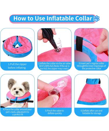 FWLWTWSS Inflatable Protective Collar for Dogs & Cats | Adjustable Velcro Fastener | Leak Protection for Recovery After Operations (Pink Size M: 20.3cm-30.5cm) - Buy Online on GoSupps.com