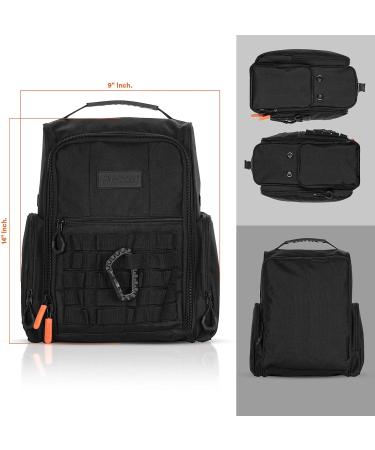 Fitdom Tactical Golf Shoe Bag - Black Zippered Carrier with Ventilation & Pockets - Buy Online on GoSupps.com