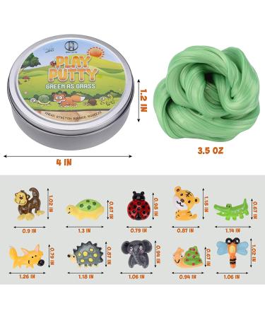 Green as Grass Putty Therapy for Kids with Charms | Medium Resistance for Fine Motor Skills | Occupational Therapist Recommended - Buy Online on GoSupps.com