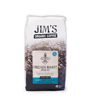 Jim’s Organic Coffee – French Roast Decaf – Dark Roast, Whole Bean, 11 oz Bag