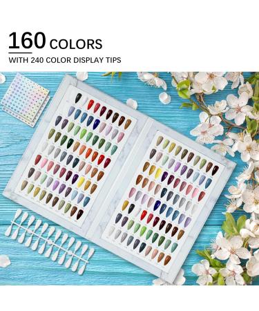 160 Nail Colors Book | Professional Nail Color Display with 240 Tips & Stickers - UV Gel & Nail Art Chart - Buy Online on GoSupps.com