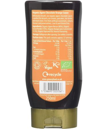 Organic Agave Chocolate Orange Sauce 250ml by Groovy Food Co. | Deliciously Sweet and Citrusy Flavor - Buy Online on GoSupps.com