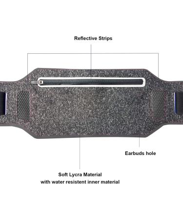 ANJ Outdoors Super Slim Water Resistant Money Belt | Expandable Running Belt for Women and Men | Holds Cell Phones, Cards, and Money | Ideal Waist Bag for Travel, Sports, and Yoga - Black - Buy Online on GoSupps.com
