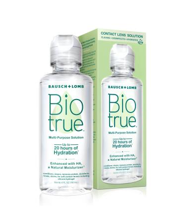 Biotrue Contact Lens Solution Multi-Purpose Solution for Soft Contact Lenses Lens Case Included 4 FL OZ (Pack of 6) Solution 4 Ounce (6 Pack)